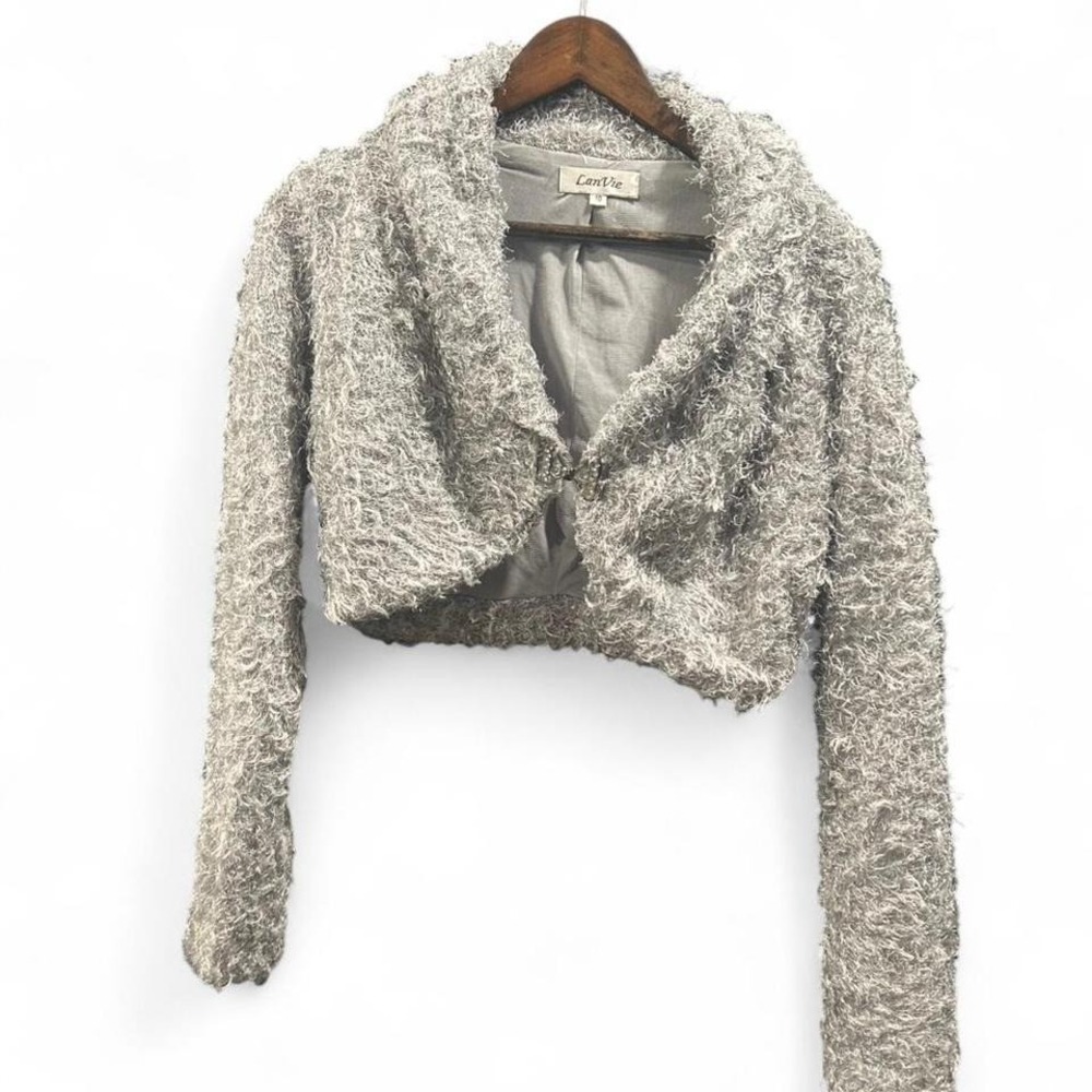 Women's long sleeve fuzzy cardigan‎ by LanVie size 10 (L4)